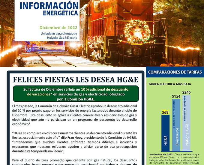 December newsletter - Spanish